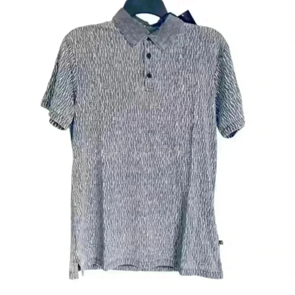 Indigo Star Other - Indigo Star Mens Size Small Heather Black Geometric Short Sleeve Polo Shirt